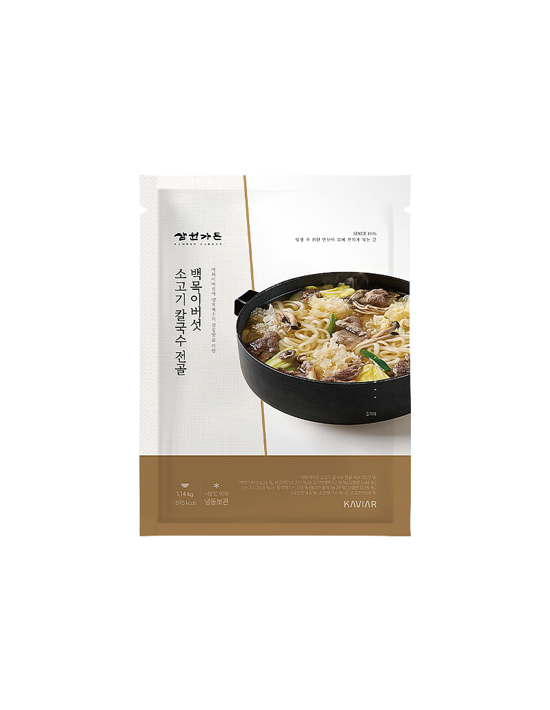 [삼원가든] 백목이버섯 소고기 칼국수 전골 1,140g